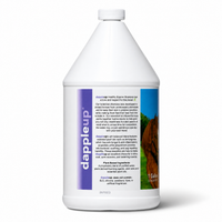 Dapple Up 1 gallon plant-based horse shampoo back label with ingredients